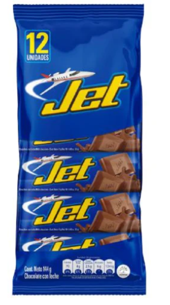 Chocolatina Jet 12 unidades 144gr Snack