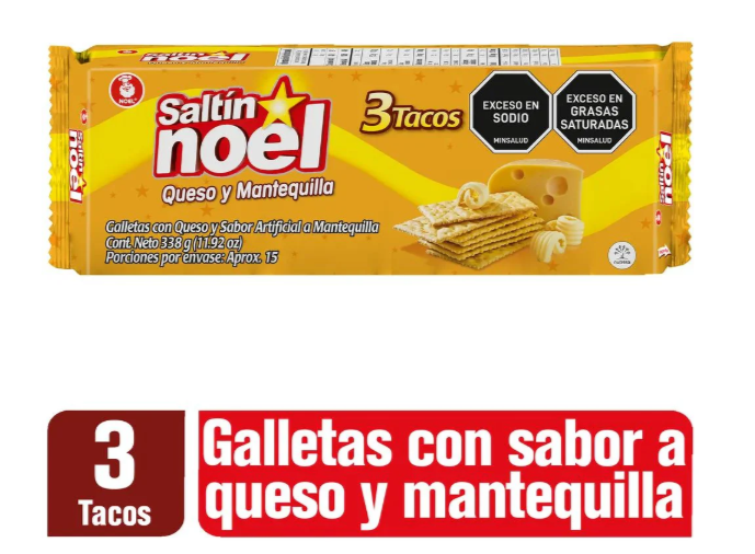 Galletas Saltin Noel de queso 3 tacos x 338gr food