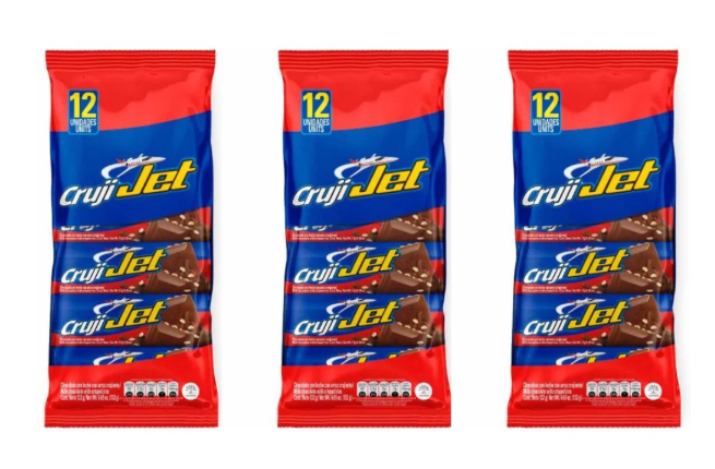 Chocolatina Cruji Jet 12 Unidades 132gr (3 Pack)