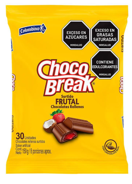 Chocobreak Colombina Surtido Frutal 30 Unidades 150gr Snack
