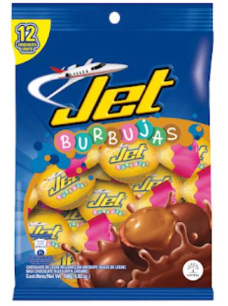 urbujas de Chocolate Jet 12 Unidades 168gr Snack