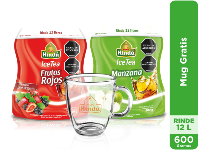 HINDU PACK SOLUBLES ICE TEA x2 bolsas (frutos rojos y manzana verde)