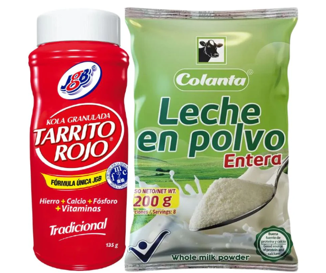 Kola Granulada Tarrito Rojo x 135gr y Leche en Polvo x 200gr Colanta entera (2 pack)