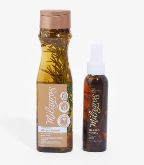 Milagros Shampoo herbal y Milagros tonico revitalizante capilar (2 pack)
