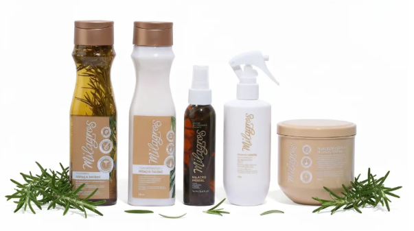 Milagros Combo Herbal Shampoo Herbal Acondicionador herbal Tonico Herbal Desenredante Termoprotector herbal y Mascarilla capilar Herbal (5 Pack)