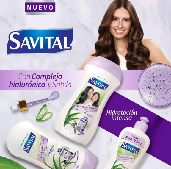 Savital Shampoo Complejo Hialuronico 510mL, Acondicionador Complejo Hialuronico 490mL, Crema para peinar Complejo Hialuronico 275mL (3 Pack)