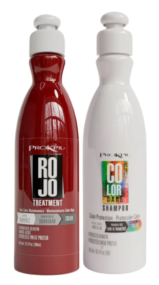 Prokpil Tratamiento Rojo y Prokpil Shampoo Color Care 300mL(2 Pack) Fulfillment