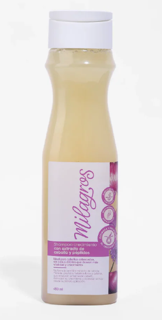 Milagros Shampoo Crecimiento con Extractos de Cebolla y Peptidos 450ml