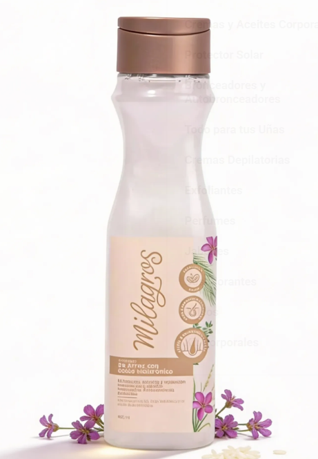 Milagros Shampoo de Arroz con acido hialuronico 450ml