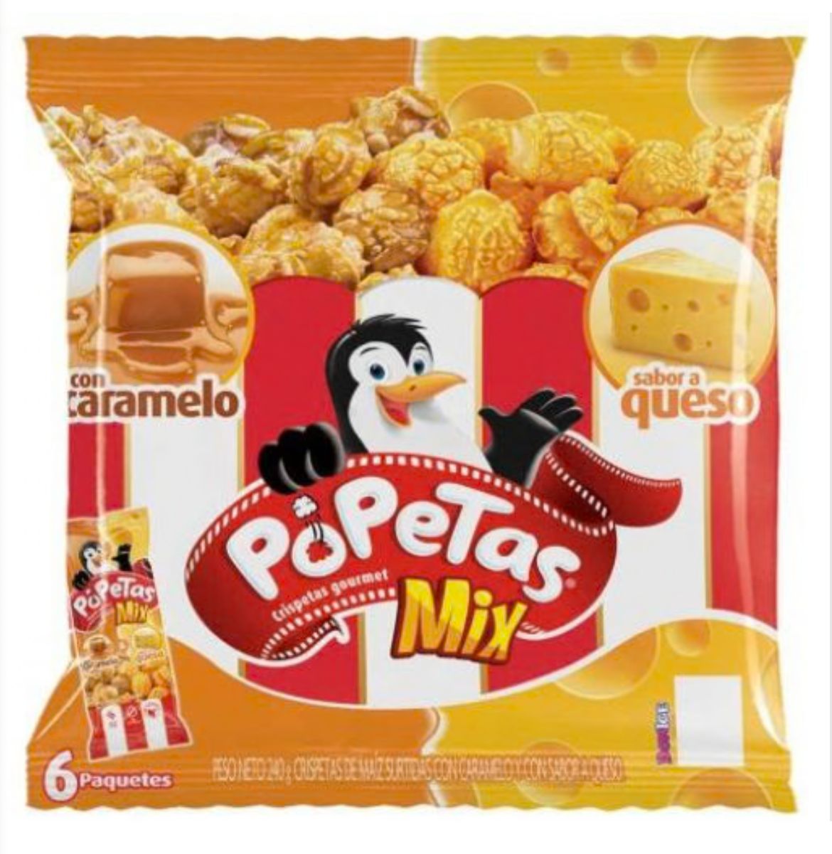 Popetas - Caramel and Cheese popcorn - De caramelo y Queso x 6 un
