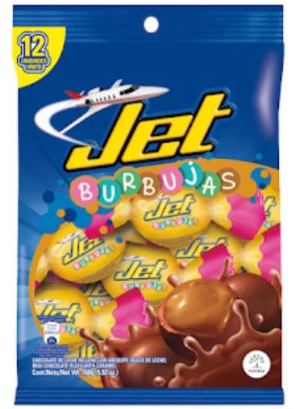 Burbujas de Chocolate Jet 12 Unidades 168gr Snack