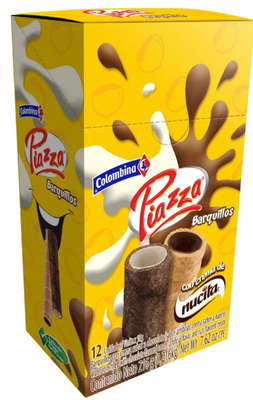 Barquillos Piazza Colombina con crema de Nucita 12 unidades - 216g Snack