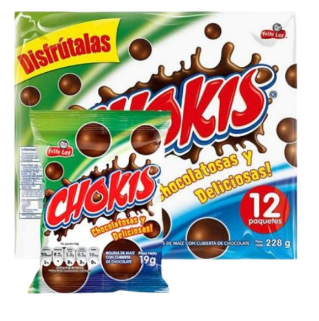 Chokis Bolitas cubiertas de Chocolate 228gr - 12 unid (1 pack) Snack
