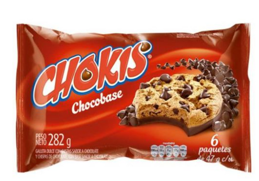 Galletas Chokis con base de Chocolate 282gr - 6 unid (1 pack) Snack
