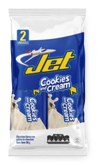 Chocolatina Jet Cookies And Cream 2 Unidades Snack
