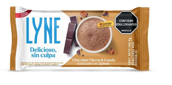 Chocolate en barra Lyne clavos y canela endulzado con splenda x166 4g