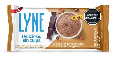Chocolate en barra Lyne clavos y canela endulzado con splenda x166 4g