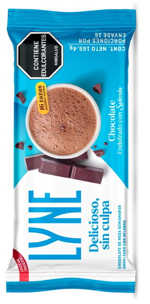Chocolate Lyne en barra chocolate endulzado con esplenda x166gr