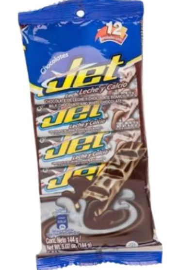 Chocolatina jet chocolate negro y blanco x12 Unidades
