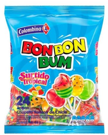 BonBonBum Surtido Tropical 24 Unidades Snack