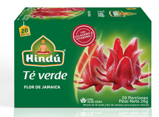 HINDU Te Verde Flor de Jamaica x20unidades