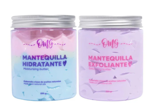 Omg mantequilla corporal (2 pack) mantequilla corporal exfoliante omg y mantequilla corporal hidratante omg by kaba