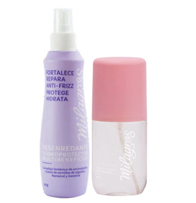 Milagros Desenredante Termoprotector y Milagros Perfume Capilar Irresistible ( 2 pack)
