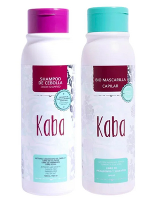 Kaba Shampoo de cebolla y Kaba Bio mascarilla capilar (2 pack)