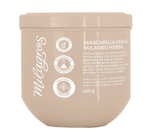 Milagros Mascarilla Capilar Milagro Herbal 450gr