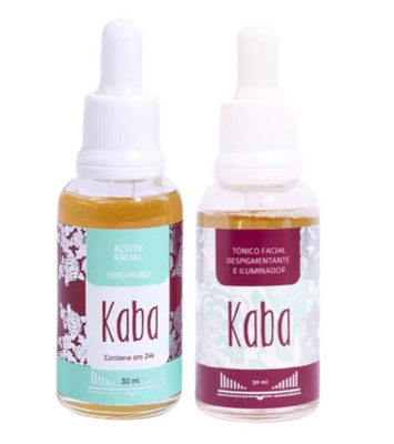 Kaba Tonico facial despigmentante y kaba aceite facial de oro 24 k (2 pack)