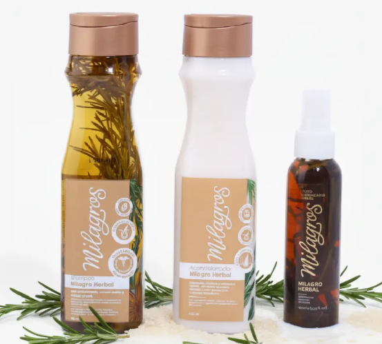 Milagros Shampoo Milagro Herbal, Acondicionador Milagro Herbal y Tonico Milagro Herbal (3 Pack)