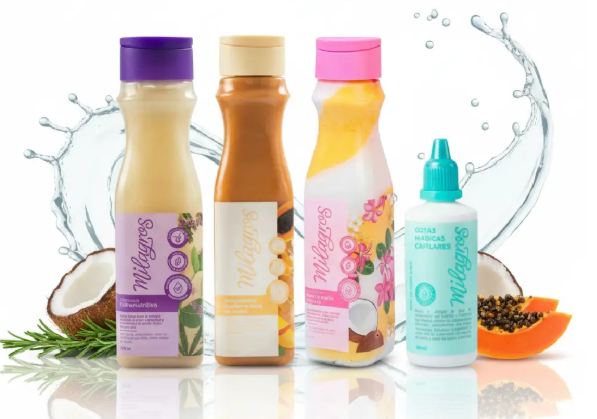Milagros Kit crecimiento (4 Pack) Tratamiento emergencia capilar milagro, tratamiento de frutas milagro Shampoo Ultranutritivo Milagro y Gotas magicas milagro
