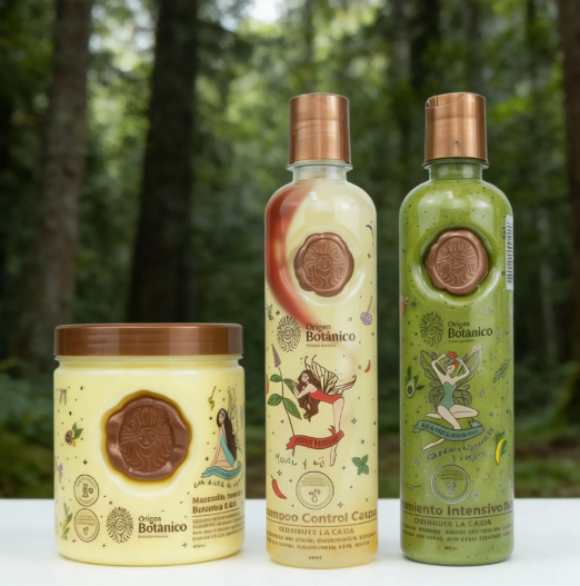 Origen Botanico Shampoo Aji, Tratamiento Intensivo Plex y Bomba capilar ritual Botanico (3 Pack)
