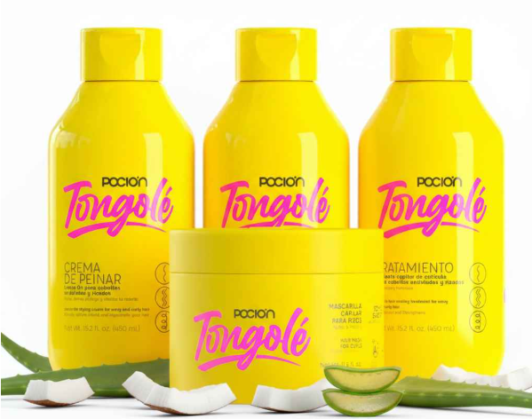 La pocion Kit para Rizos Tongole Shampoo, Crema para peinar, tratamiento y Mascarilla Tongole (4 Pack)