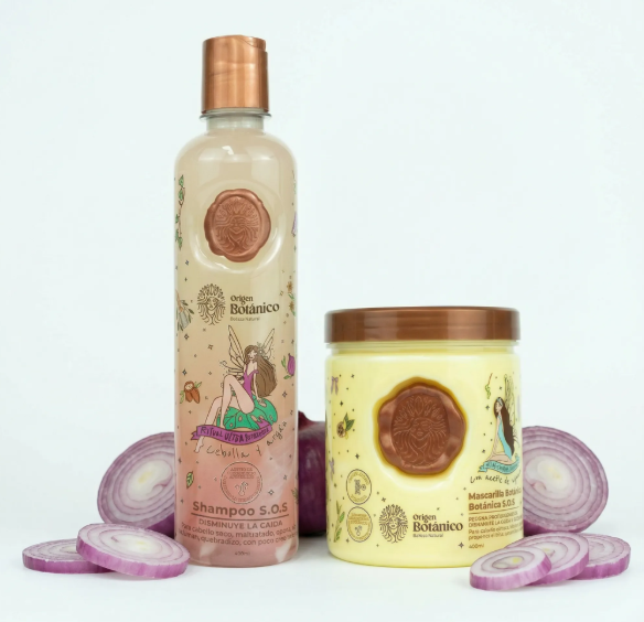 Origen Botanico Shampoo Cebolla y Mascarilla Bomba capilar ritual Botanico (2 Pack)