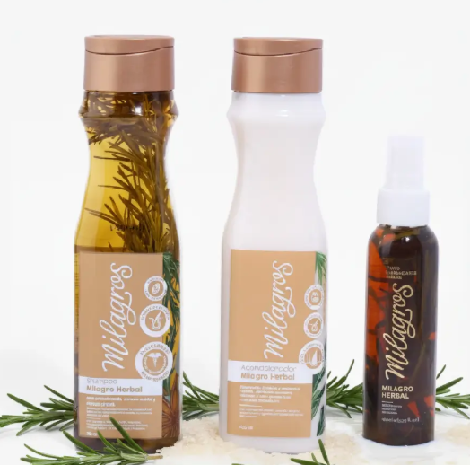 Milagros Shampoo Milagro Herbal, Acondicionador Milagro Herbal y Tonico Milagro Herbal (3 Pack)