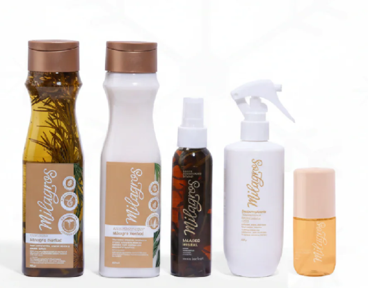 Milagros Ritual Herbal kit (5 Pack) Milagros Shampoo Herbal, Acondicionador herbal, Tonico Herbal, Desenredante Termoprotector herbal y perfume Bali