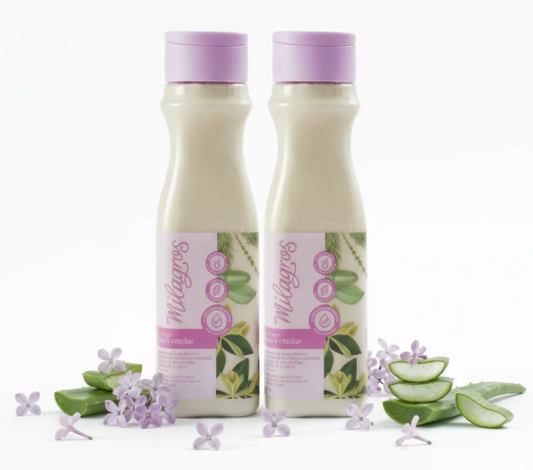 Milagros Shampoo Magia Capilar Ideal para crecimiento y restaura la elasticidad del cabello - 450ml (2 pack)