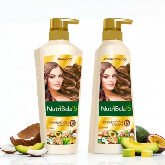 Nutribela 15 Reparacion Intensiva Shampoo 400mL + Acondicionador 400mL (2 Pack)