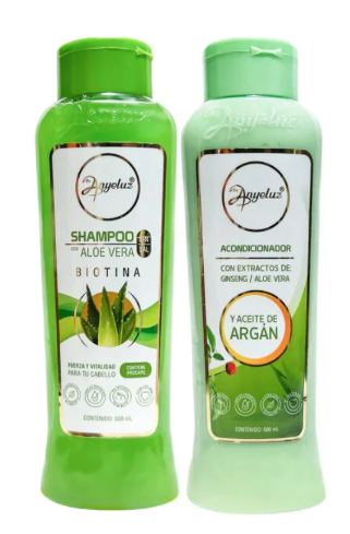 Anyeluz Shampoo de Aloe vera y Anyeluz Acondicionador de aloe vera con aceite de Argan (2 pack)