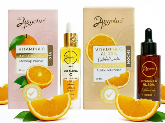 Anyeluz Vitamina C Dia Anti Aging y Anyeluz vitamina C Noche mejora el colageno (2 pack)