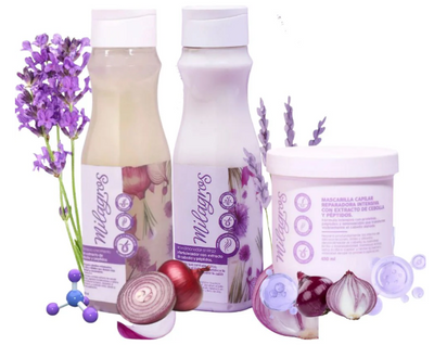 Milagros Shampoo con extracto de Cebolla kit de crecimiento (3 Pack) Shampoo milagros con extracto de Cebolla - Acondicionador Milagros con Extracto de Cebolla y Mascarilla Milagros con extracto de cebolla