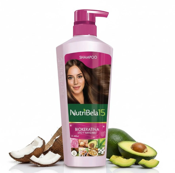 Nutribela Shampoo Biokeratina Liso y manejable x 400 ml