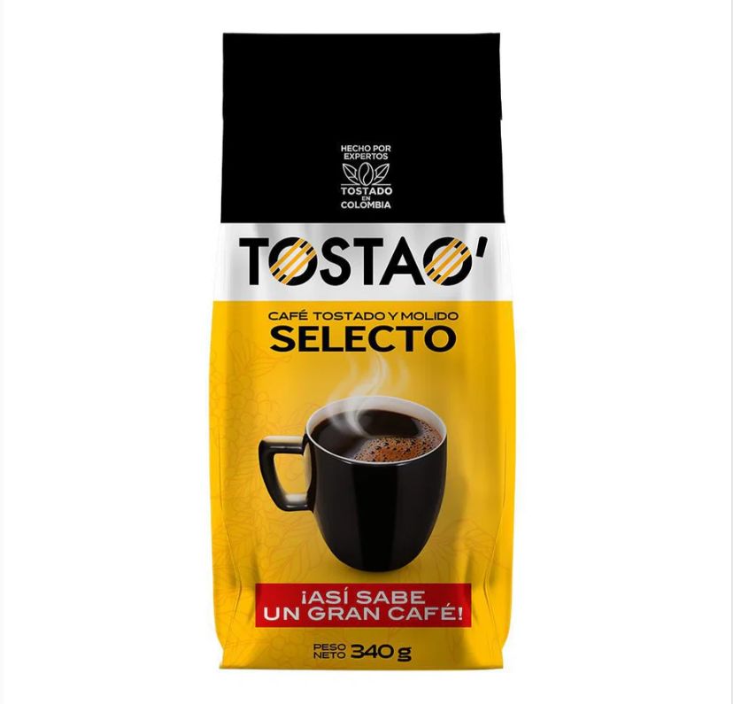 Tostao Cafe tostado y molido selecto x 340gr