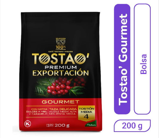 Tostao Cafe Molido Premium Exportacion Gourmet x 200 gr
