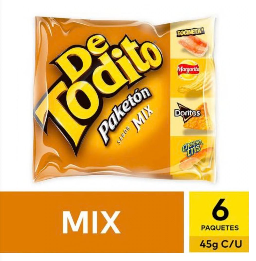 Detodito Mix 6 Paquetes 270gr Snack