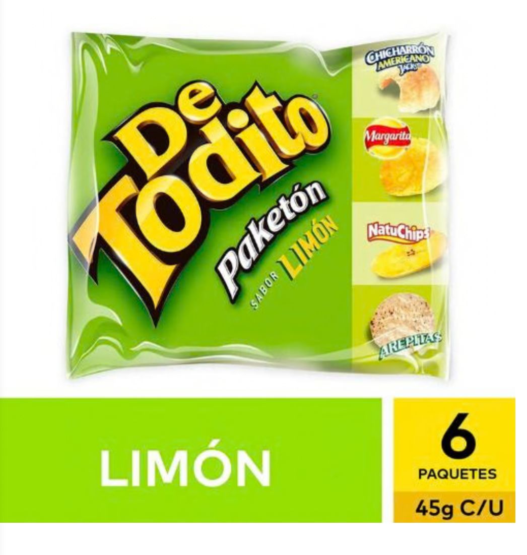 Detodito Limon 6 Paquetes 270gr Snack