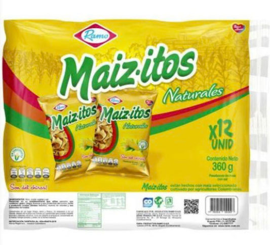 Maizitos Naturales Ramo - 360gr 12 pack snack