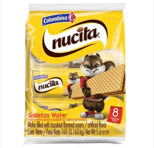 Galletas NUCITA Wafer Sabor Avellana x 8und (160 gr)